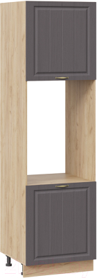 Шкаф-пенал кухонный ТриЯ Лина 1П6 (дуб крафт золотой/графит) - фото