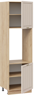 Шкаф-пенал кухонный ТриЯ Лина 1П6 (дуб крафт золотой/крем)