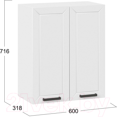 Шкаф навесной для кухни ТриЯ Лорас 1В6 (белый/холст белый)