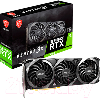 Видеокарта MSI GeForce RTX 3060 Ventus 3X 12G OC