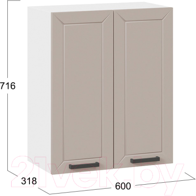 Шкаф навесной для кухни ТриЯ Лорас 1В6 (белый/холст латте)