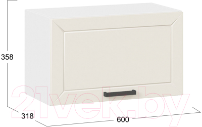 Шкаф под вытяжку ТриЯ Лорас 1В6Г (белый/холст брюле)