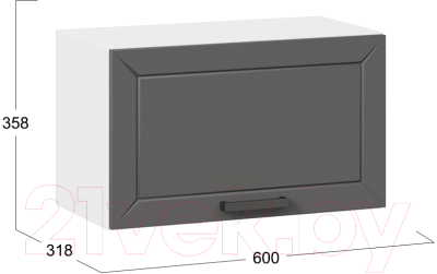 Шкаф под вытяжку ТриЯ Лорас 1В6Г (белый/холст вулкан)