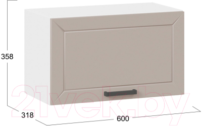 Шкаф под вытяжку ТриЯ Лорас 1В6Г (белый/холст латте)
