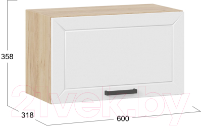 Шкаф под вытяжку ТриЯ Лорас 1В6Г (дуб крафт золотой/холст белый)