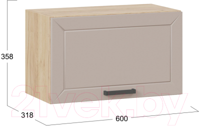 Шкаф под вытяжку ТриЯ Лорас 1В6Г (дуб крафт золотой/холст латте)