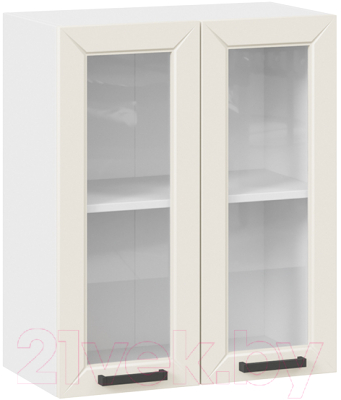 Шкаф навесной для кухни ТриЯ Лорас 1В6С (белый/холст брюле) - фото