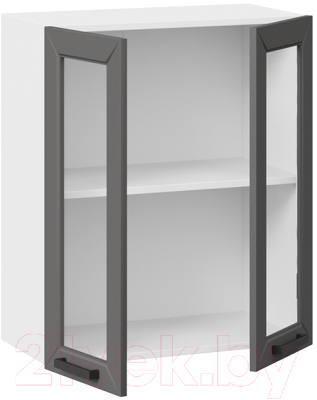 Шкаф навесной для кухни ТриЯ Лорас 1В6С (белый/холст вулкан)