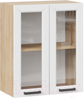 Шкаф навесной для кухни ТриЯ Лорас 1В6С (дуб крафт золотой/холст белый) - фото