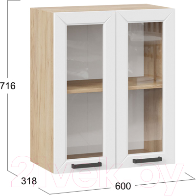 Шкаф навесной для кухни ТриЯ Лорас 1В6С (дуб крафт золотой/холст белый)