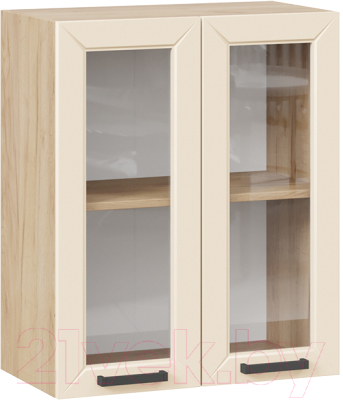 Шкаф навесной для кухни ТриЯ Лорас 1В6С (дуб крафт золотой/холст брюле) - фото