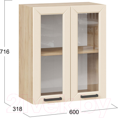 Шкаф навесной для кухни ТриЯ Лорас 1В6С (дуб крафт золотой/холст брюле)