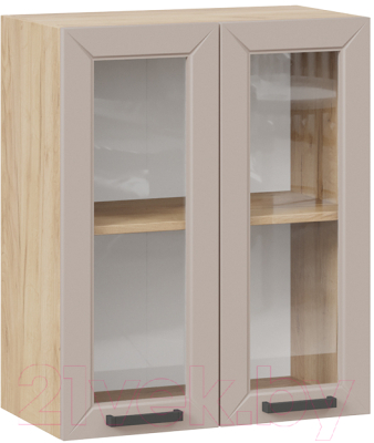 Шкаф навесной для кухни ТриЯ Лорас 1В6С (дуб крафт золотой/холст латте) - фото