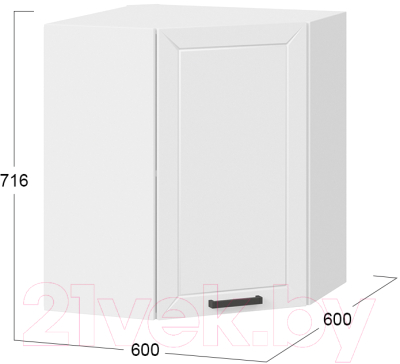 Шкаф навесной для кухни ТриЯ Лорас 1В6У (белый/холст белый)