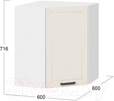 Шкаф навесной для кухни ТриЯ Лорас 1В6У (белый/холст брюле)