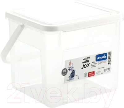 Контейнер для хранения Rotho Cool для стирального порошка / 1770201100RP (4.5л, прозрачный/белый) - фото