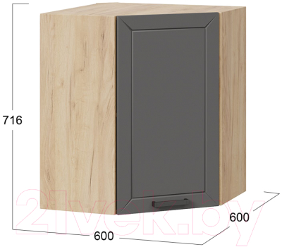 Шкаф навесной для кухни ТриЯ Лорас 1В6У (дуб крафт золотой/холст вулкан)