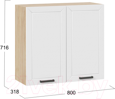Шкаф навесной для кухни ТриЯ Лорас 1В8 (дуб крафт золотой/холст белый)