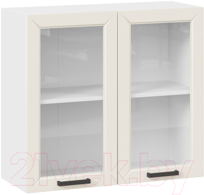 Шкаф навесной для кухни ТриЯ Лорас 1В8С (белый/холст брюле) - фото