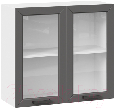 Шкаф навесной для кухни ТриЯ Лорас 1В8С (белый/холст вулкан) - фото