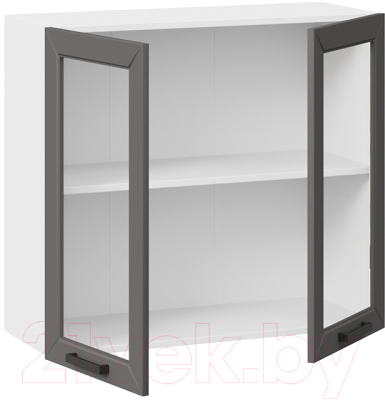 Шкаф навесной для кухни ТриЯ Лорас 1В8С (белый/холст вулкан)