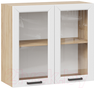 Шкаф навесной для кухни ТриЯ Лорас 1В8С (дуб крафт золотой/холст белый) - фото