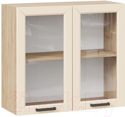 Шкаф навесной для кухни ТриЯ Лорас 1В8С (дуб крафт золотой/холст брюле) - фото