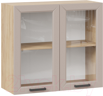 Шкаф навесной для кухни ТриЯ Лорас 1В8С (дуб крафт золотой/холст латте) - фото