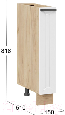 Шкаф карго ТриЯ Лорас 1Н15К (дуб крафт золотой/холст белый)