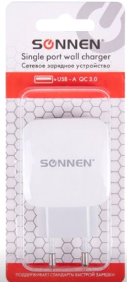 Зарядное устройство сетевое Sonnen USB QC 3.0 / 455506