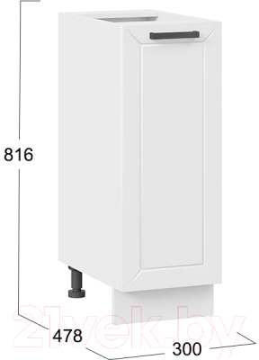 Шкаф-стол кухонный ТриЯ Лорас 1Н3 (белый/холст белый)