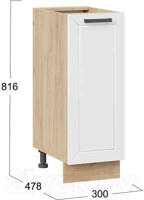 Шкаф-стол кухонный ТриЯ Лорас 1Н3 (дуб крафт золотой/холст белый)