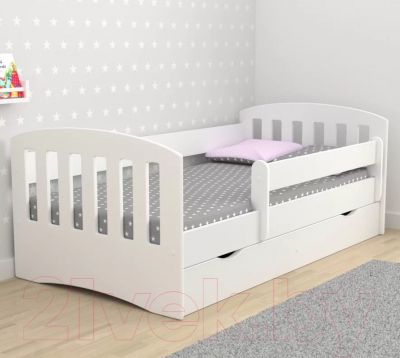 Кровать-тахта детская Мебель детям Классика 80x160 К-80 (белый)