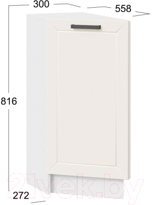 Шкаф-стол кухонный ТриЯ Лорас 1Н3Т (белый/холст брюле)