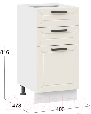 Шкаф-стол кухонный ТриЯ Лорас 1Н4Я3 (белый/холст брюле)