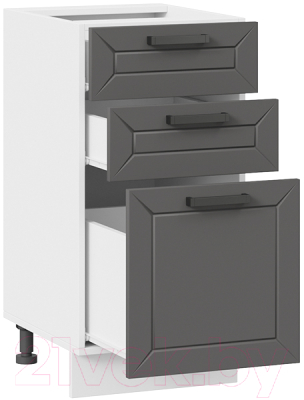 Шкаф-стол кухонный ТриЯ Лорас 1Н4Я3 (белый/холст вулкан)