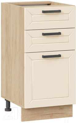 Шкаф-стол кухонный ТриЯ Лорас 1Н4Я3 (дуб крафт золотой/холст брюле) - фото