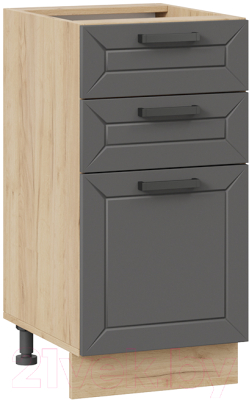 Шкаф-стол кухонный ТриЯ Лорас 1Н4Я3 (дуб крафт золотой/холст вулкан) - фото