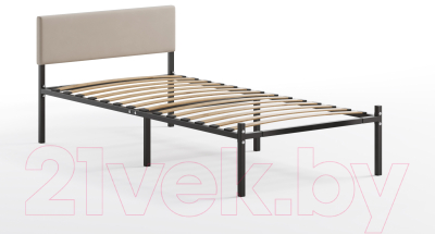 Односпальная кровать Домаклево Лофт с мягкой спинкой 80x200