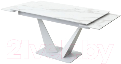 Обеденный стол M-City Ниагара 140 / 480M04462 (белый мрамор/белый)
