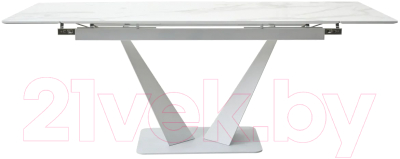 Обеденный стол M-City Ниагара 140 / 480M04462 (белый мрамор/белый)