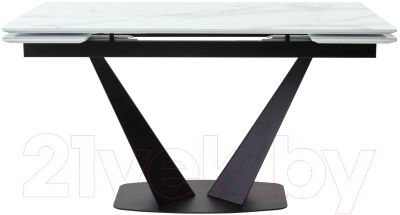 Обеденный стол M-City Ниагара 140 / 480M04460 (белый мрамор/черный)