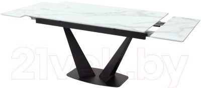 Обеденный стол M-City Ниагара 140 / 480M04460 (белый мрамор/черный)