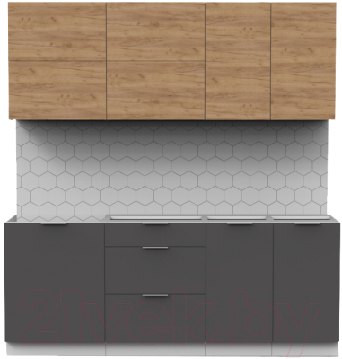 Готовая кухня Интермебель Микс Топ-35 2.0м без столешницы - фото