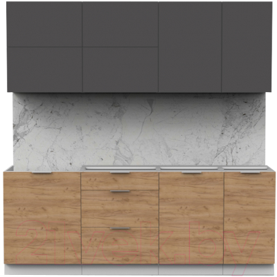 Готовая кухня Интермебель Микс Топ-36 2.1м без столешницы - фото