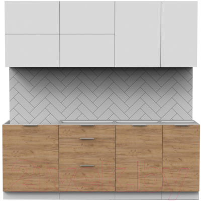 Готовая кухня Интермебель Микс Топ-36 2.1м без столешницы - фото