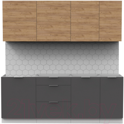 Готовая кухня Интермебель Микс Топ-36 2.1м без столешницы - фото