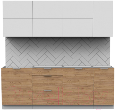 Готовая кухня Интермебель Микс Топ-37 2.2м без столешницы - фото