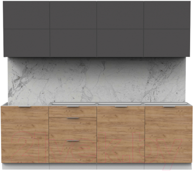 Готовая кухня Интермебель Микс Топ-38 2.4м без столешницы - фото