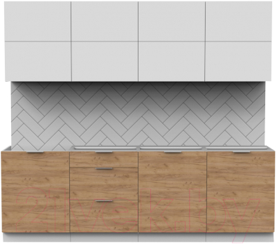 Готовая кухня Интермебель Микс Топ-38 2.4м без столешницы - фото